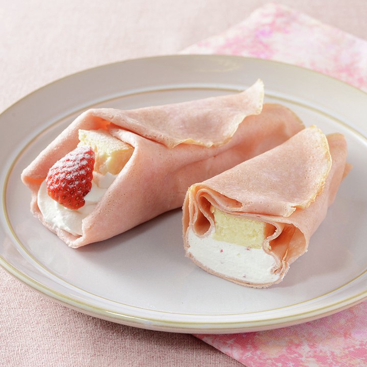 いちごとチーズケーキのクレープ
