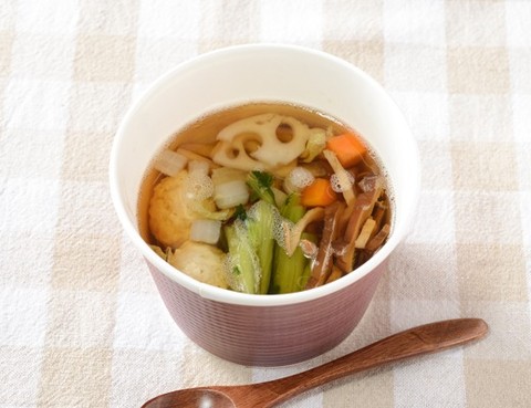食物繊維が摂れる 鶏つくねと根菜の和風スープ