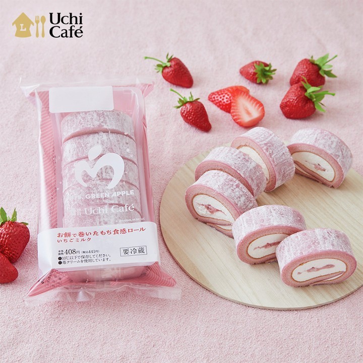 お餅で巻いたもち食感ロール いちごミルク