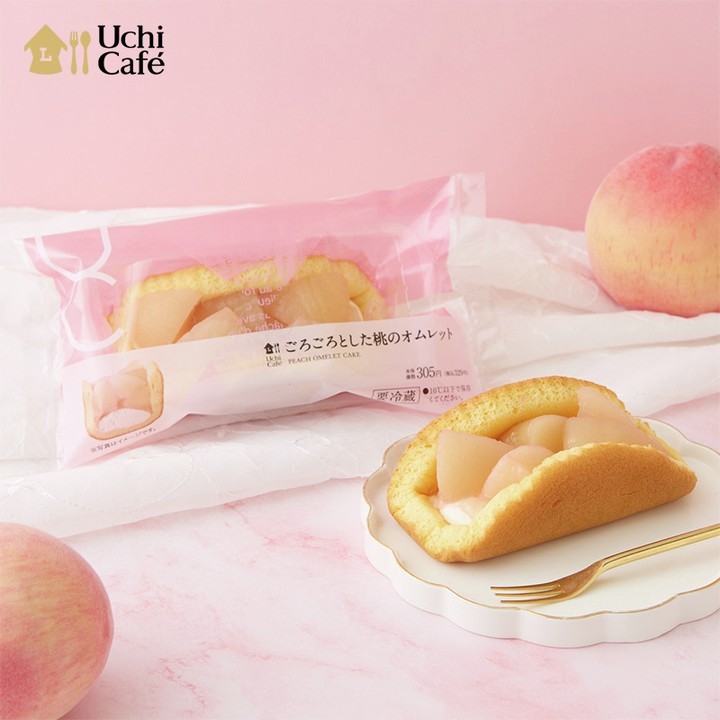 ごろごろとした桃のオムレット ローソン ウチカフェ
