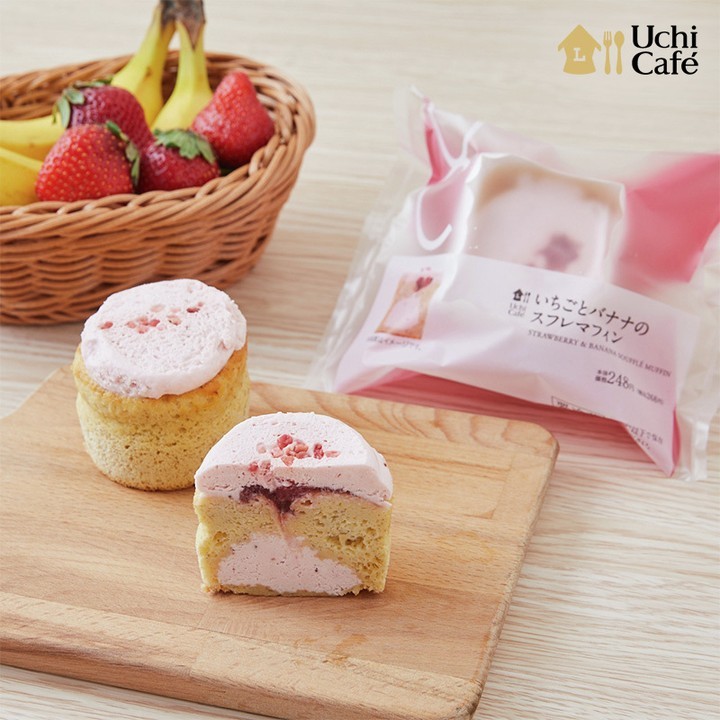いちごとバナナのスフレマフィン